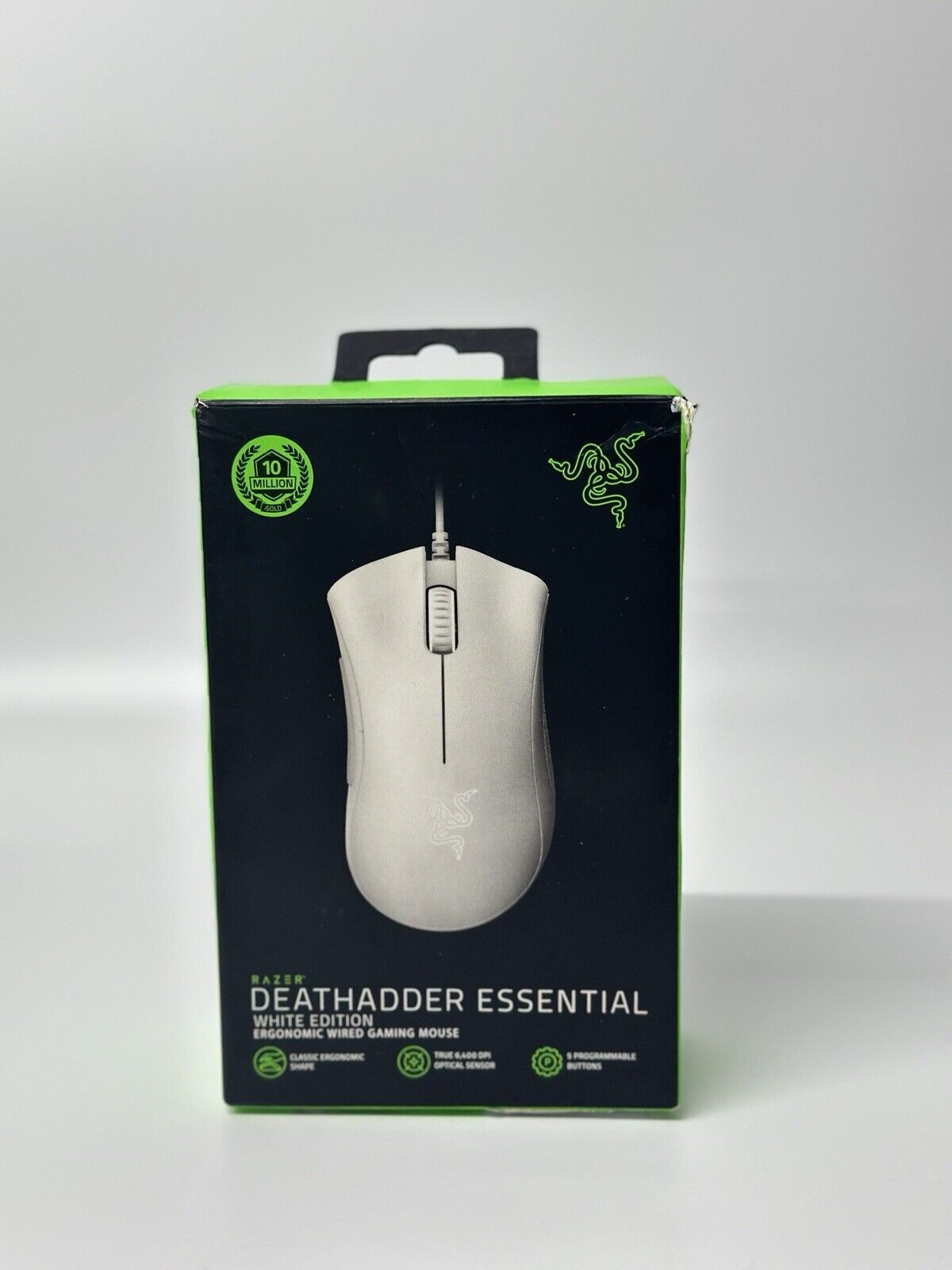 Razer Deathadder Essential White Edition Wired Gaming Mouse 5 Button -FPL -CP