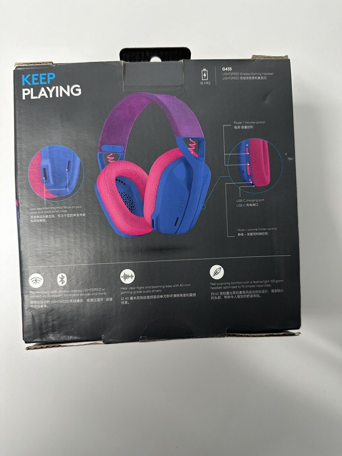 Logitech G435 Wireless Gaming Headset for Sony PlayStation 5 - Blue/Raspberry