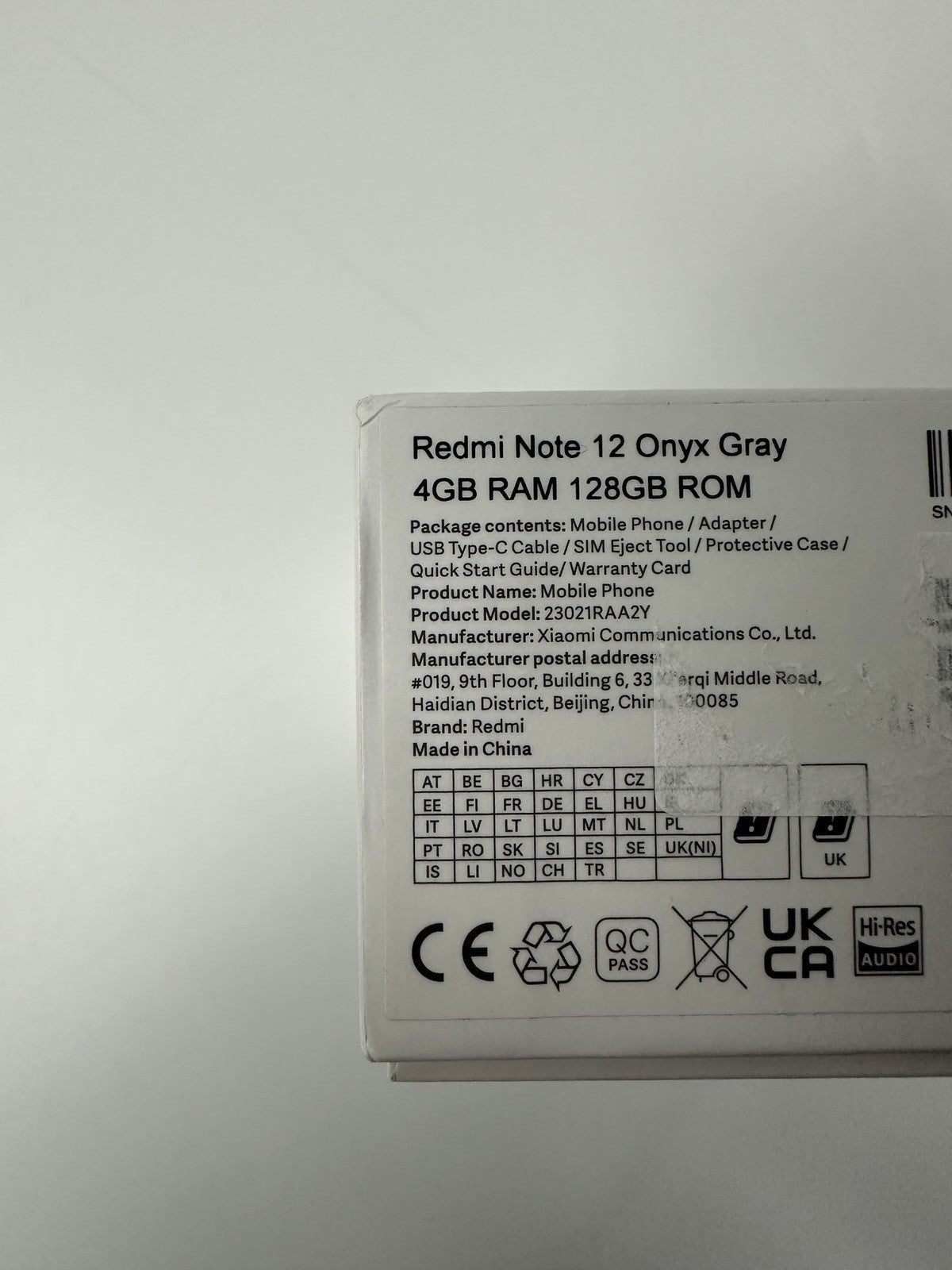 Redmi Note 12 - 128GB - Onyx Grey (Unlocked) (Dual SIM)