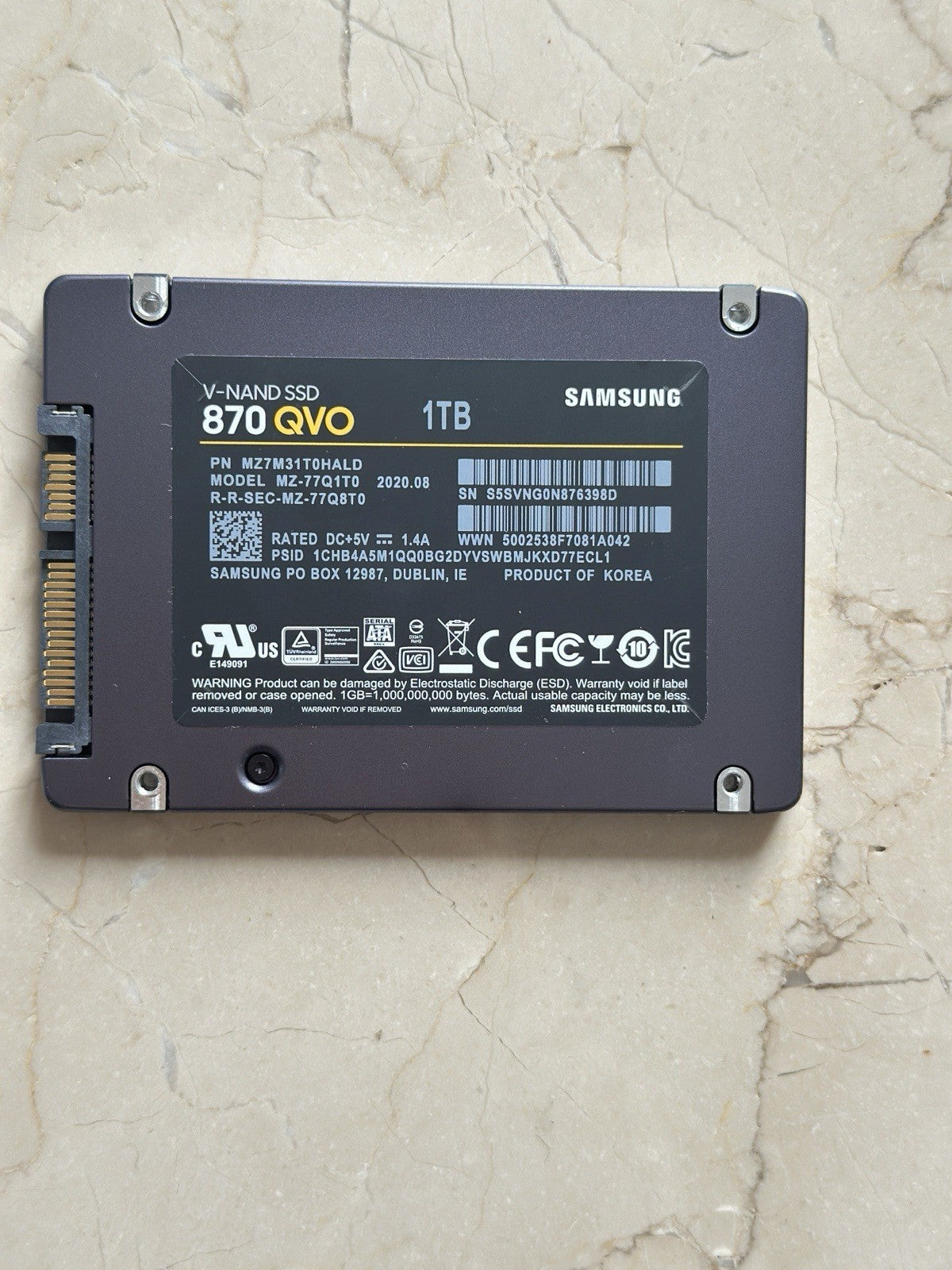Samsung 870 QVO 1TB 2.5" SATA III Internal SSD (MZ-77Q1T0BW)