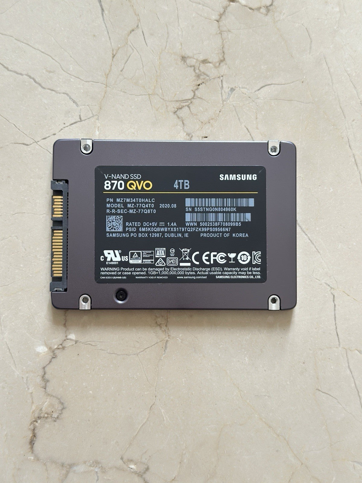 Samsung 870 QVO 4TB 2.5" SATA III Internal SSD (MZ-77Q4T0BW)