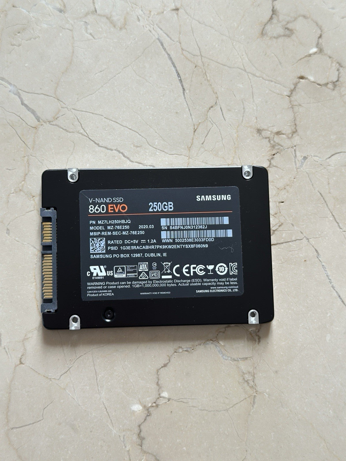 Samsung 860 EVO 250GB, Internal, 2.5" (MZ-76E250B/EU) Solid Hard Drive