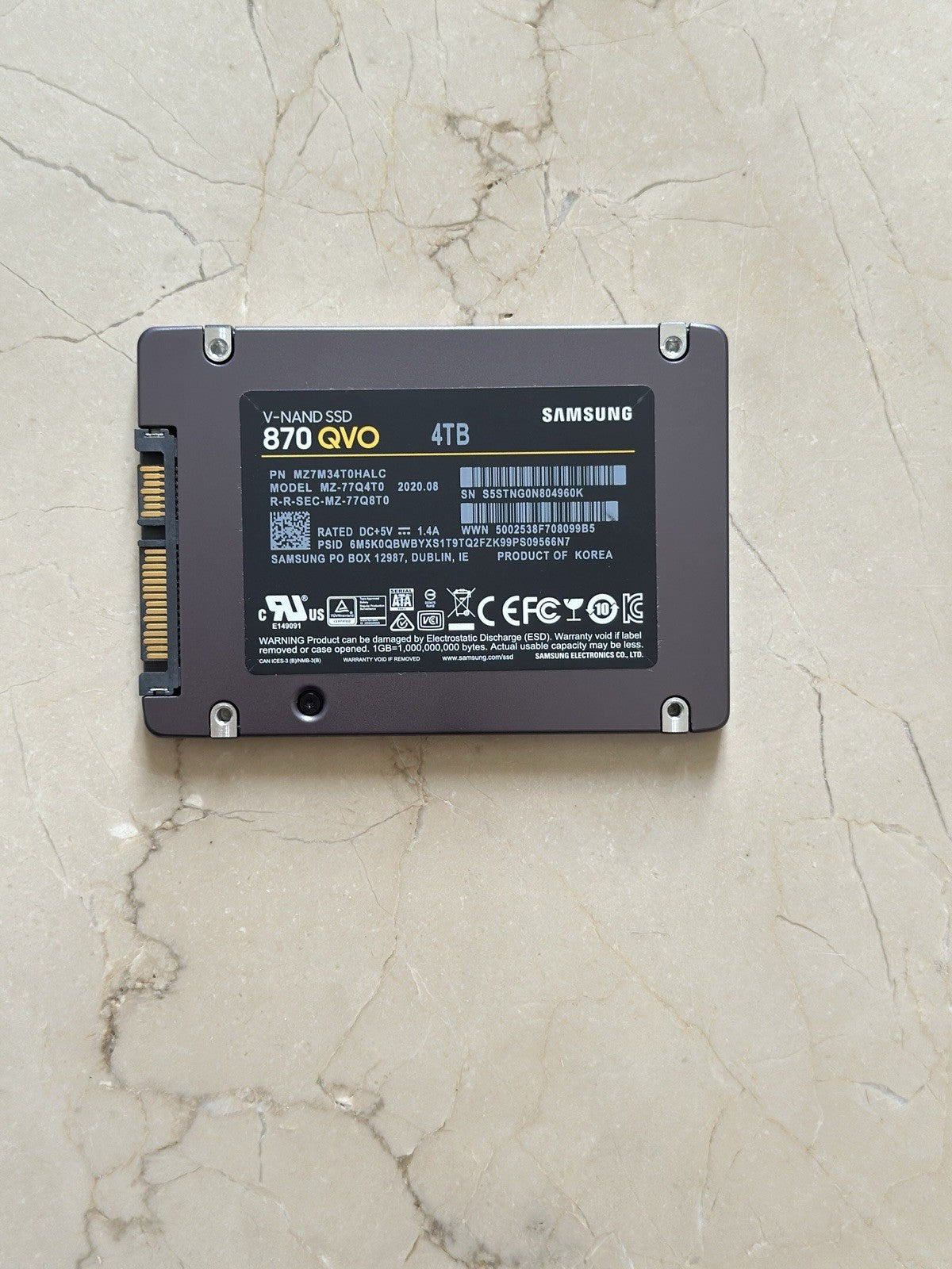 Samsung 870 QVO 4TB 2.5" SATA III Internal SSD (MZ-77Q4T0BW)