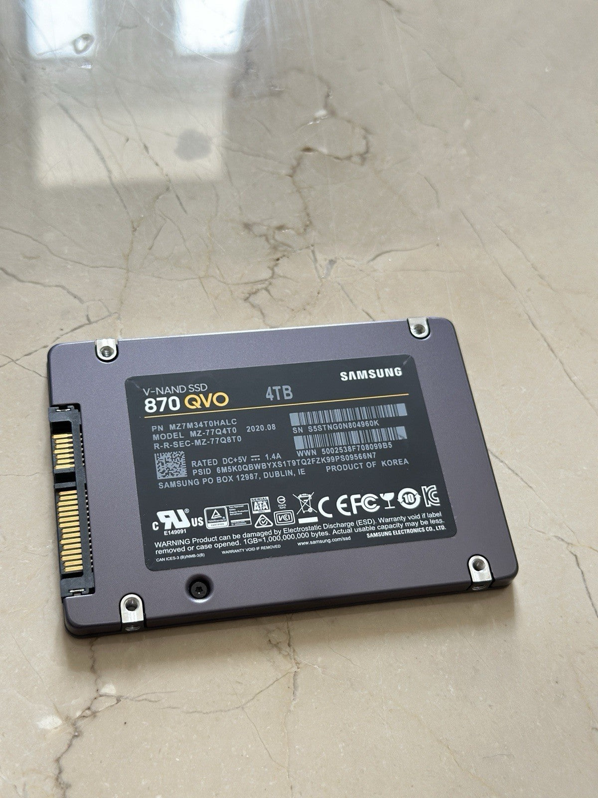 Samsung 870 QVO 4TB 2.5" SATA III Internal SSD (MZ-77Q4T0BW)