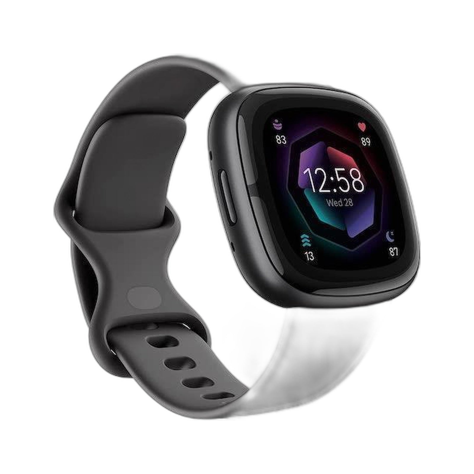 FitBit Versa 2 41mm Shadow Grey Silicone Band- Grade A listing image - white background - selected #046F