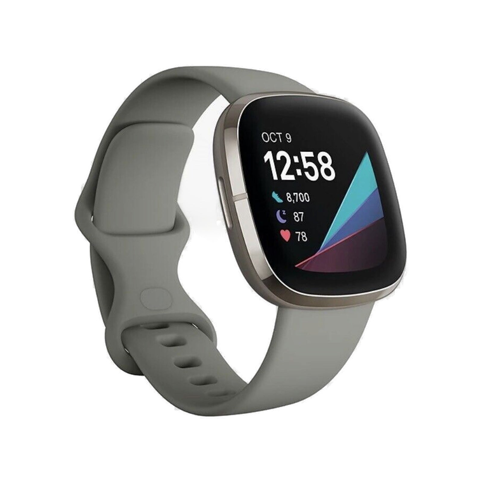 Fitbit Sense Activity Tracker - Sage Grey/Silver Stainless Steel listing image - white background - auto selected v2