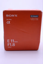 Sony SEL11F18 11mm f/1.8 Lens E-Mount
