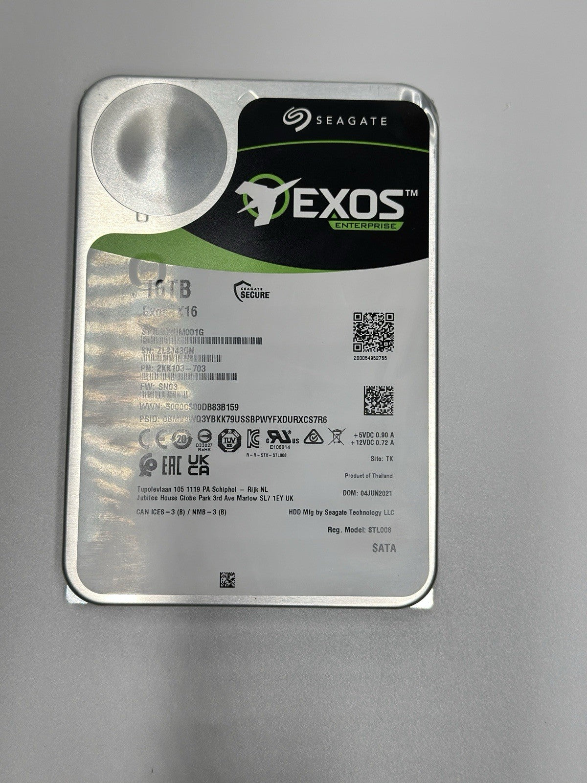 Seagate Exos 16 TB 3.5 Inch (ST16000NM001G) Internal Desktop Drive