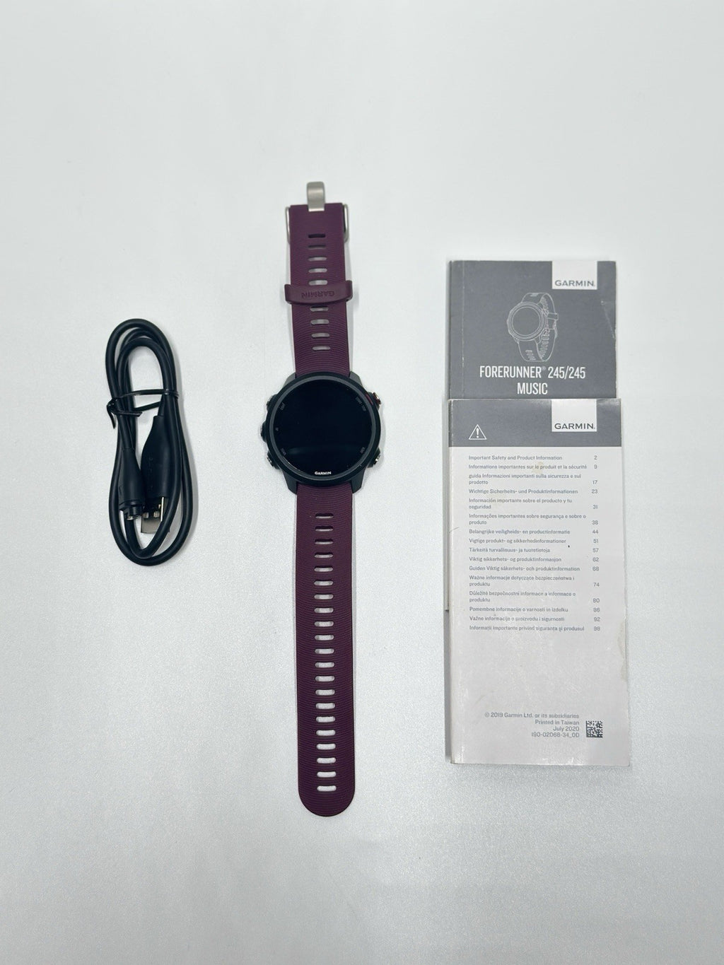 Garmin Forerunner 245 Music GPS Running Smartwatch Black / Berry