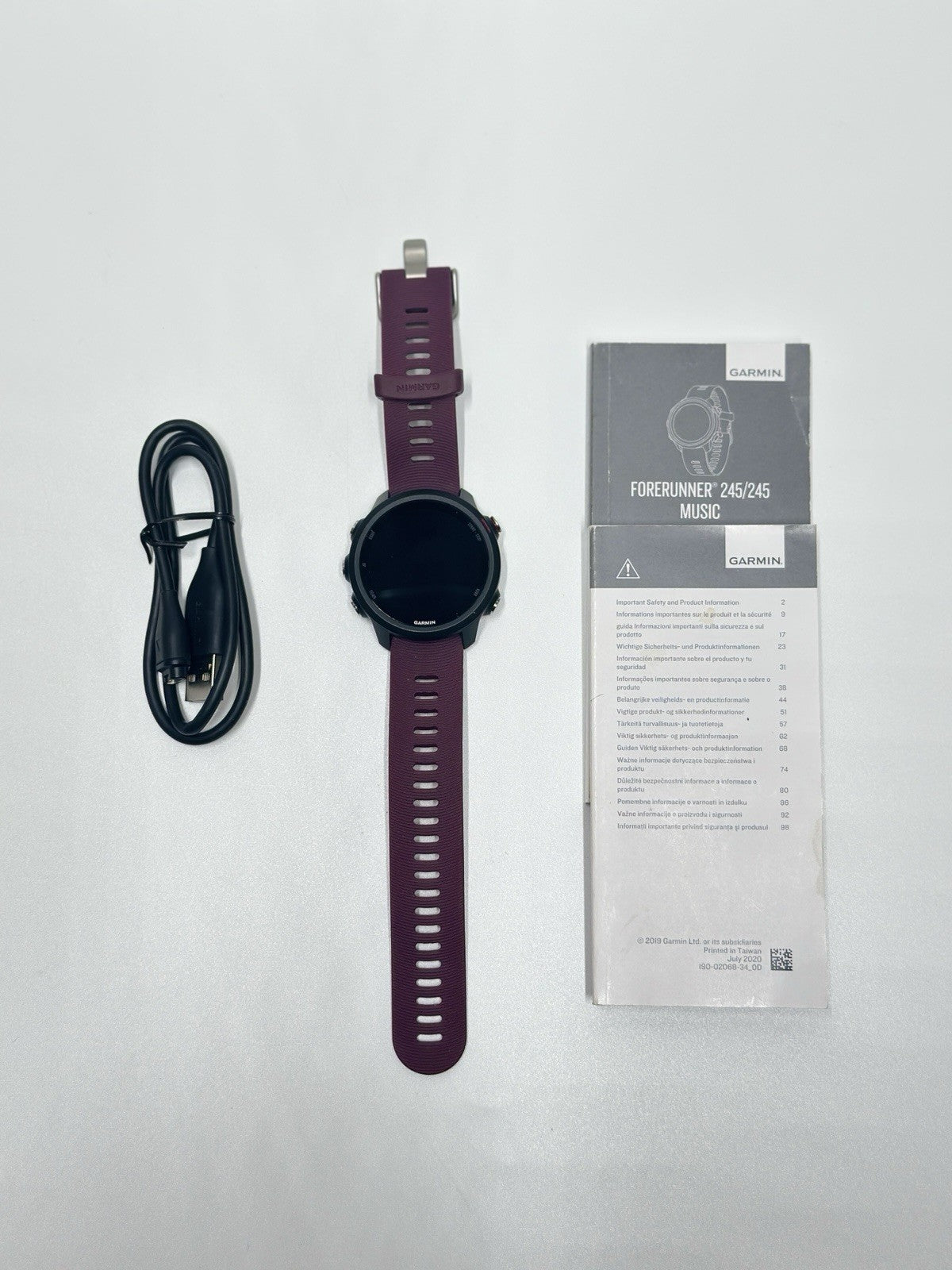 Garmin Forerunner 245 Music GPS Running Smartwatch Black / Berry