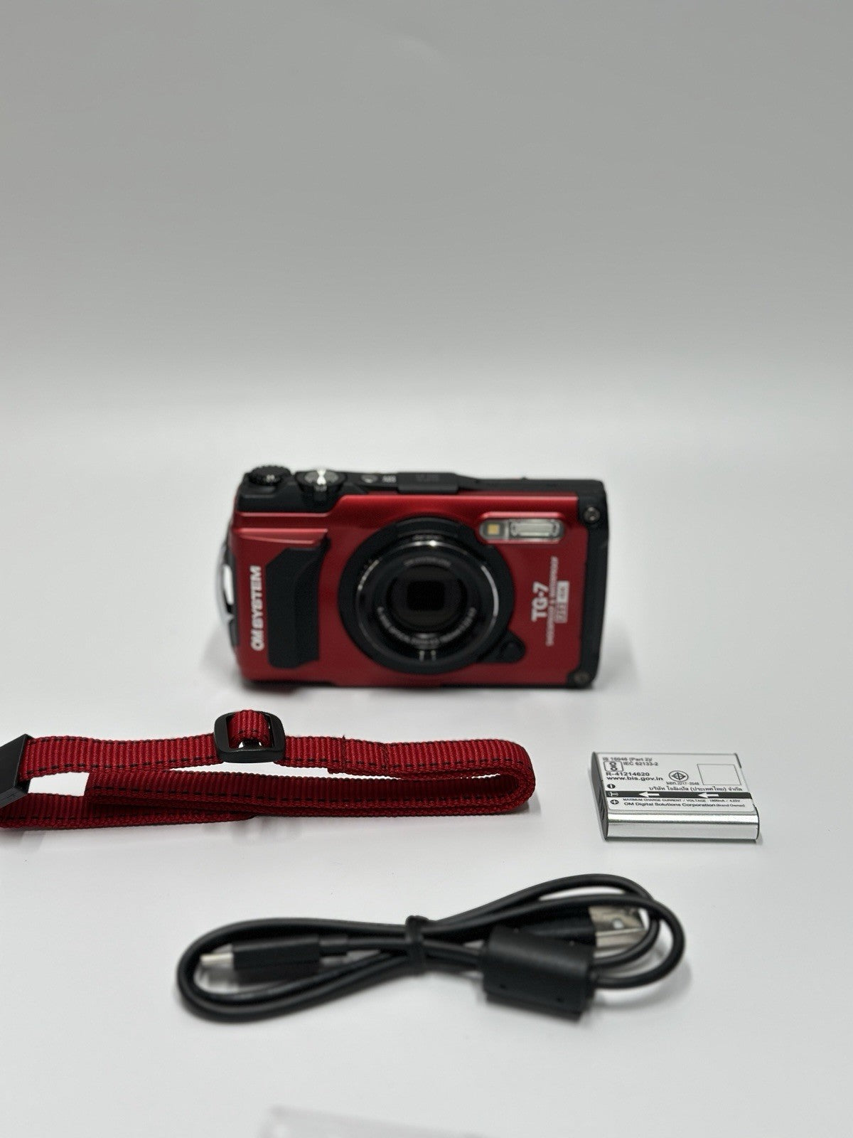 OM System Tough TG-7 12MP Compact Camera - Red
