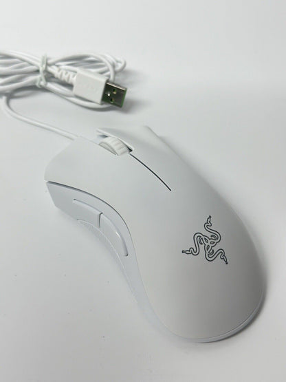 Razer Deathadder Essential White Edition Wired Gaming Mouse 5 Button -FPL -CP