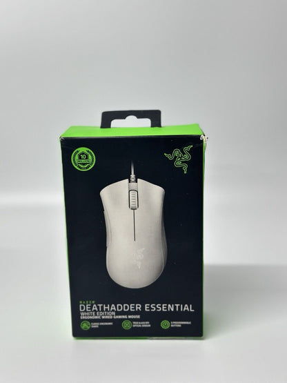 Razer Deathadder Essential White Edition Wired Gaming Mouse 5 Button -FPL -CP