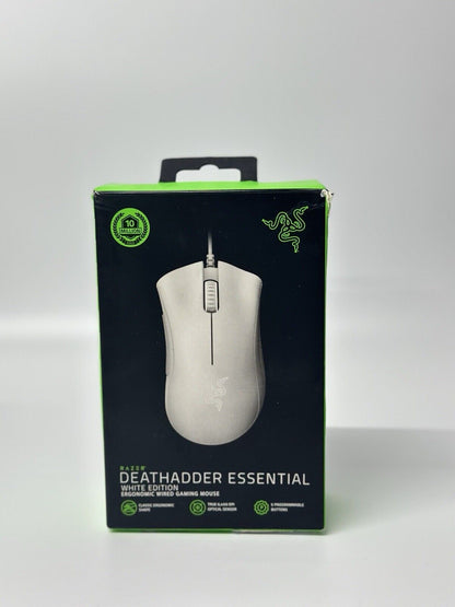 Razer Deathadder Essential White Edition Wired Gaming Mouse 5 Button -FPL -CP
