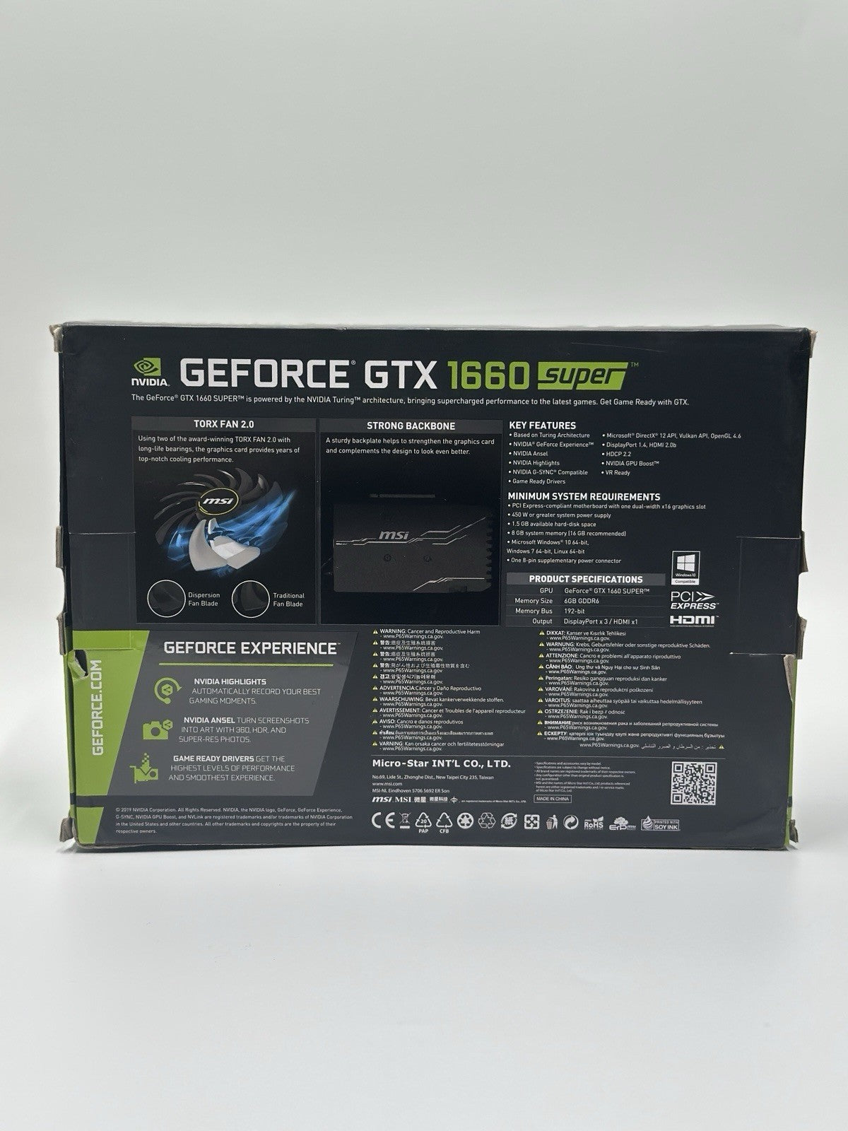 MSI GeForce GTX 1660 SUPER Ventus XS OC Edition 6GB GDDR6 Graphics Card 