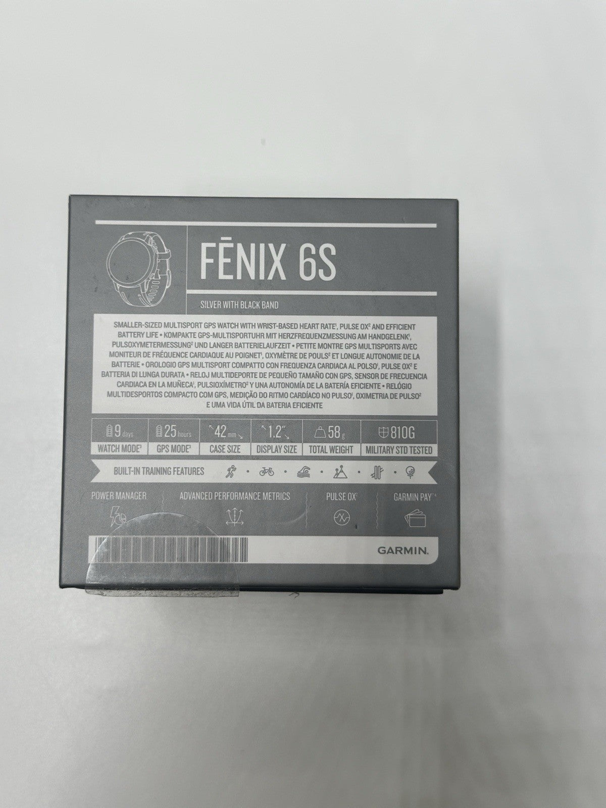 Garmin Fenix 6S 42mm - Grade A Case with Silicone Band GPS Running Watch - Black