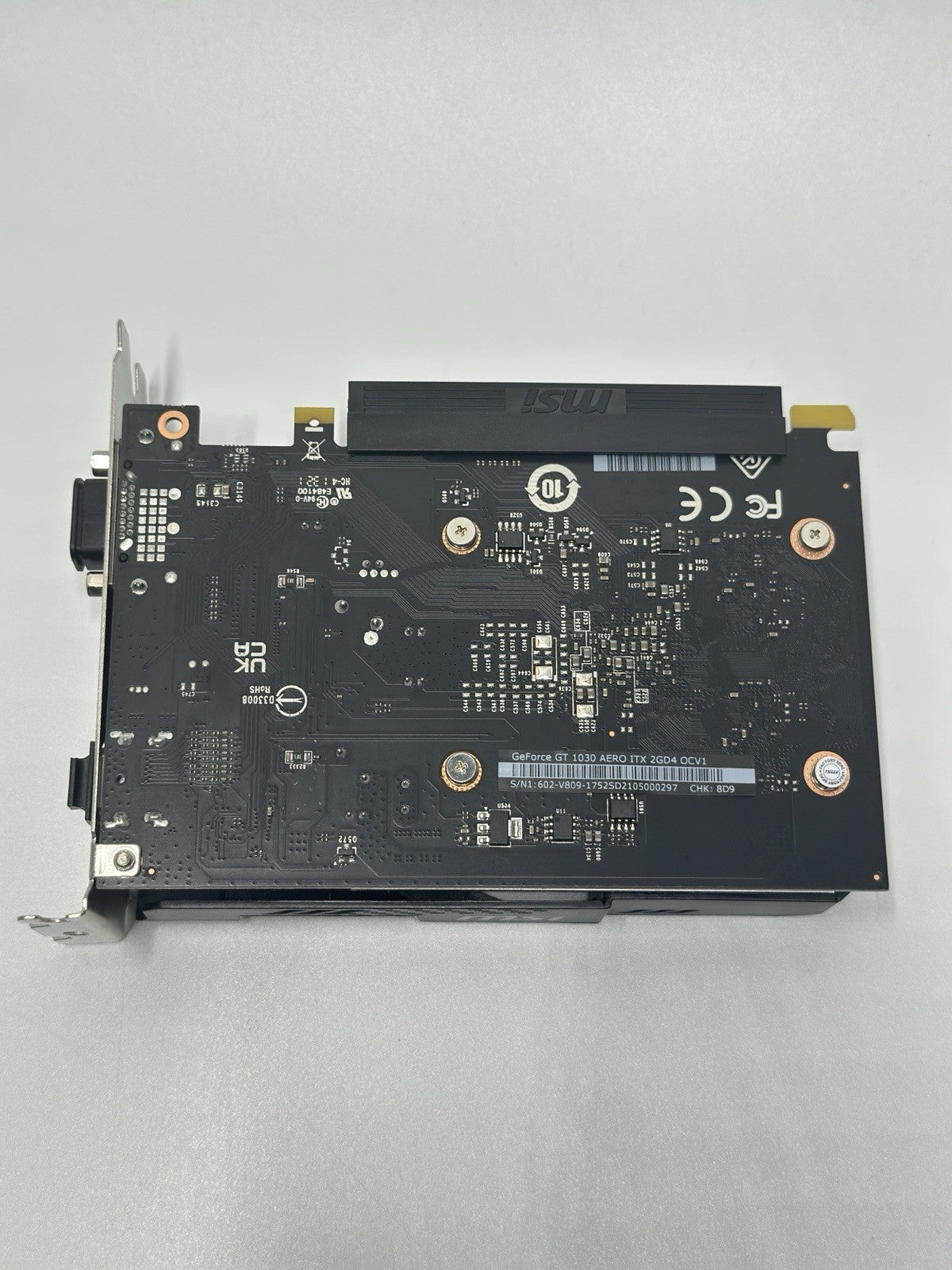 MSI GeForce GT 1030 AERO ITX 2GB GDDR4 Low Profile Graphics Card