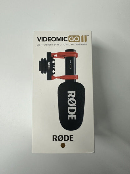 Rode Videomic Go II Directional Microphone - Black/Red Foam Windshield Missing