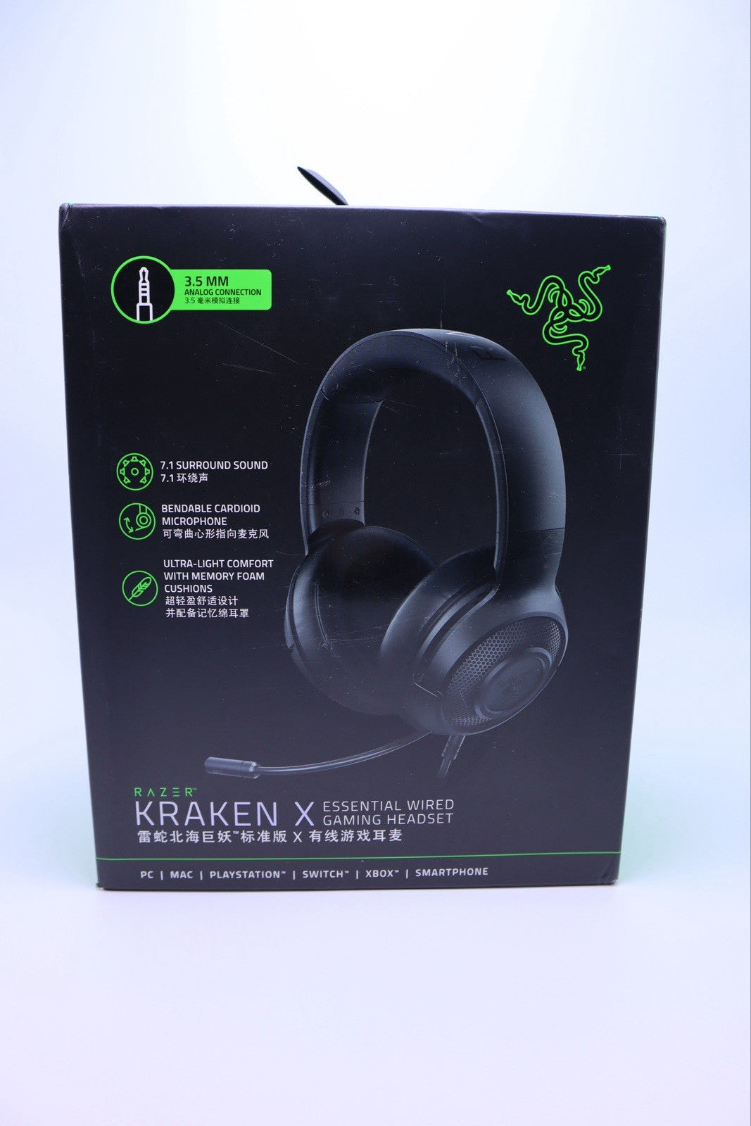 New: Kraken X Lite Essential Wired Gaming Headset - Black- Grade A