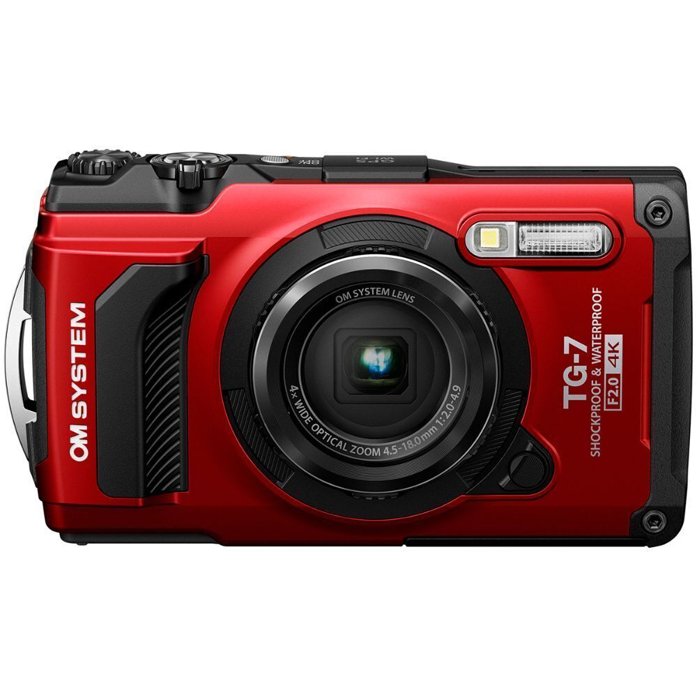OM System Tough TG-7 12MP Compact Camera - Red