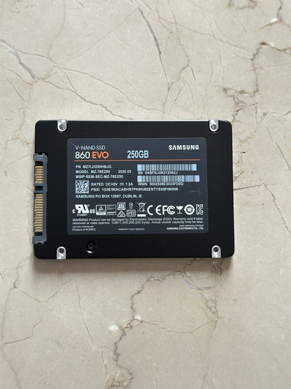 Samsung 860 EVO 250GB, Internal, 2.5" (MZ-76E250B/EU) Solid Hard Drive