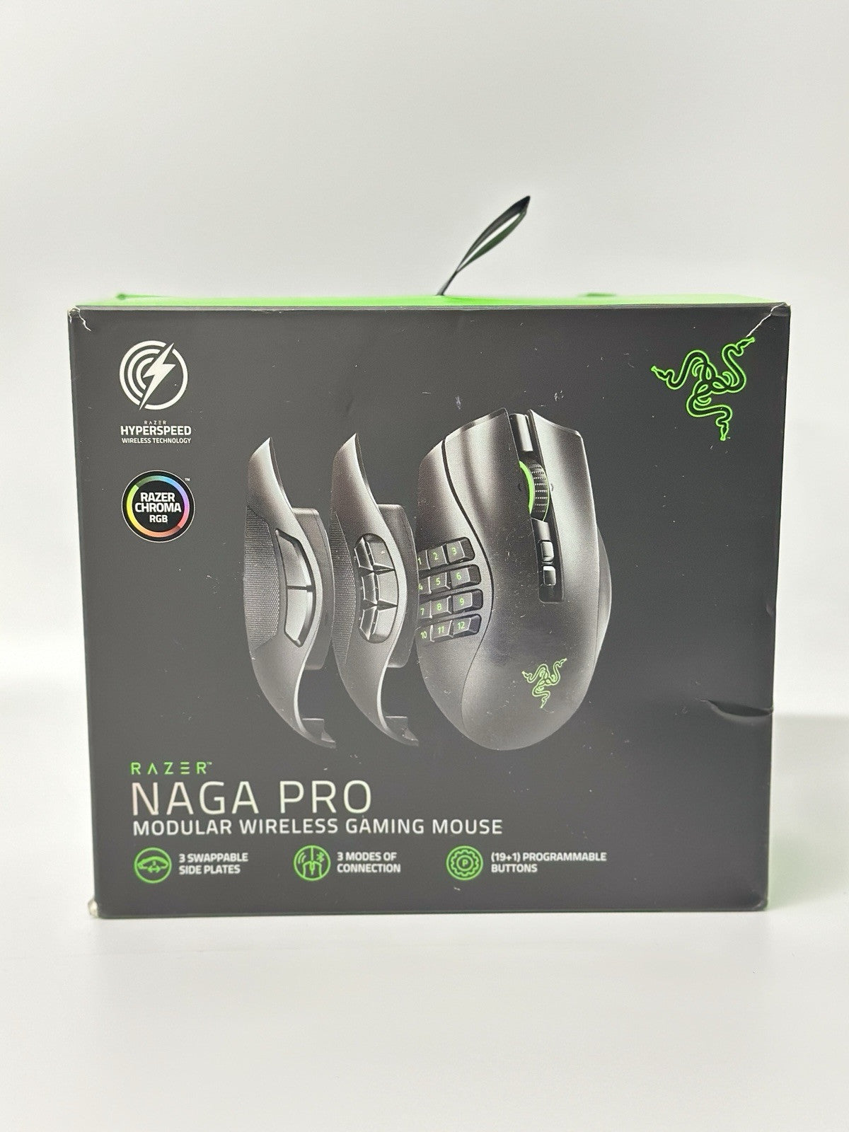 Razer Naga Pro Modular Wireless Gaming Mouse with 3 Swappable Side Plates -...