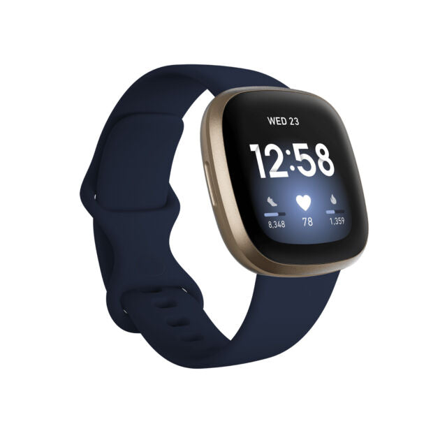Fitbit Versa 3 Activity Tracker - Midnight/Soft Gold Aluminum