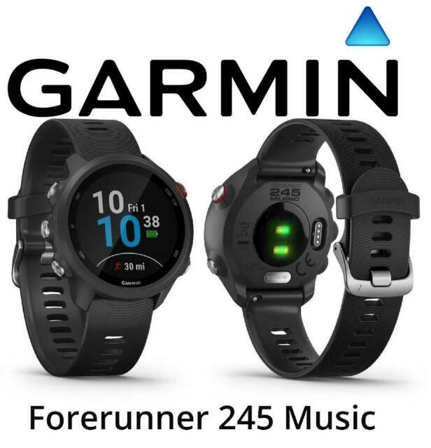 Garmin Forerunner 245 Music Black Plastic Case Black Band Strap GPS Watch