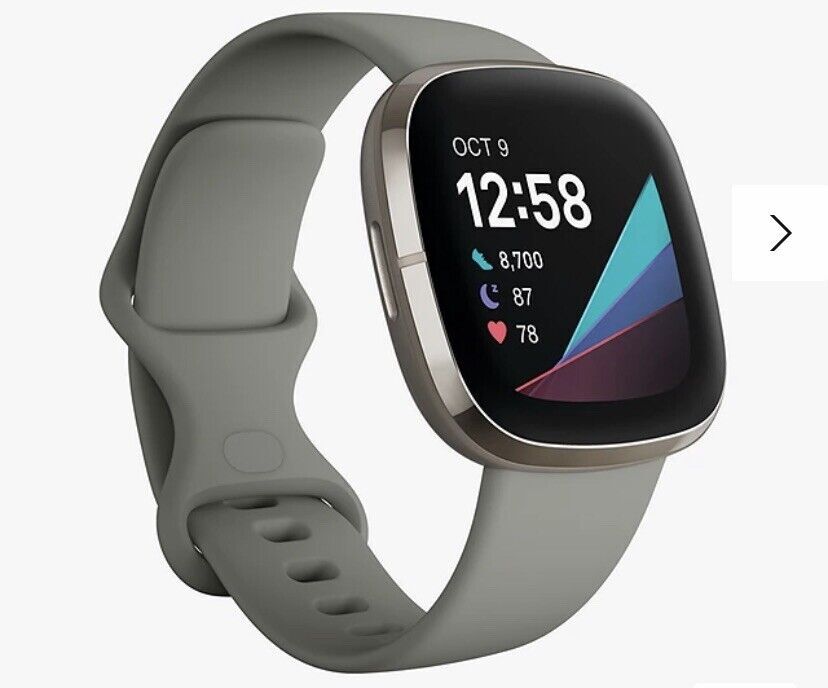 Fitbit Sense Activity Tracker - Sage Grey/Silver Stainless Steel
